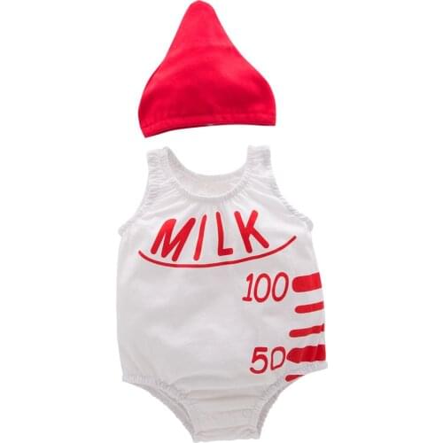 Umorden Fantasia Purim Halloween Costumes for Baby Toddler Cute Milk Bottles Costume Jumpsuit Summer Romper Hat Sleeveless