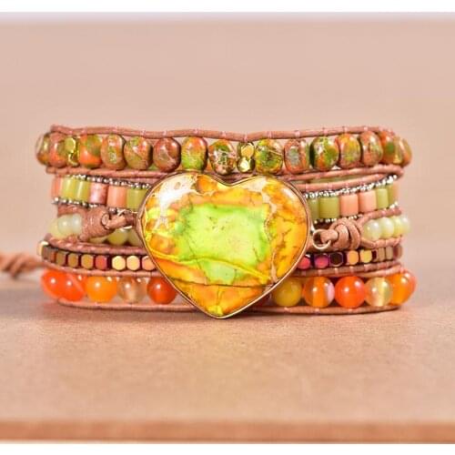 Unique Leather Multilayer Wrap Bracelet For Women Accessories Bohemian Jewelry Handmade Dropshipping