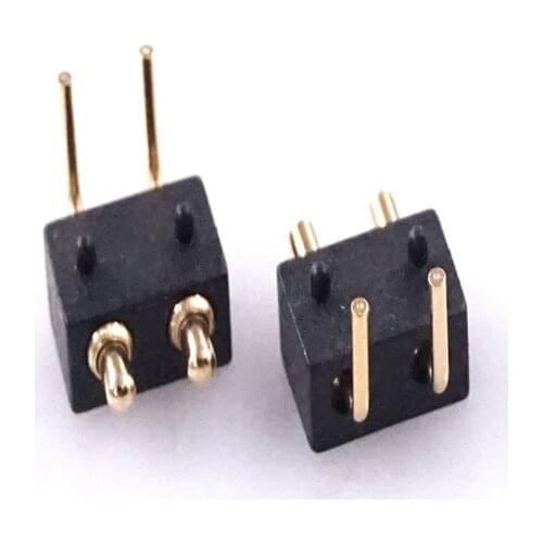 2pcs Spring-Loaded Pogo Pin 2 Pin 2.50 mm grid Horizontal Through Holes PCB 9.3 mm Height Spring Contact