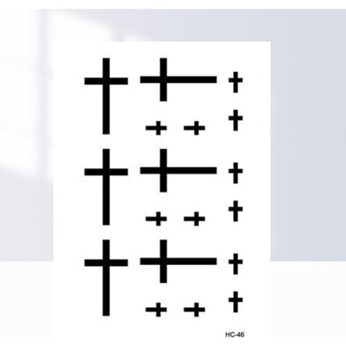 AACAR 1 Sheet Waterproof Tattoos Stickers Cross Pattern Fake Transfer Skin Tags Arm Finger Body Art Flash Tattoo 10.5*6cm