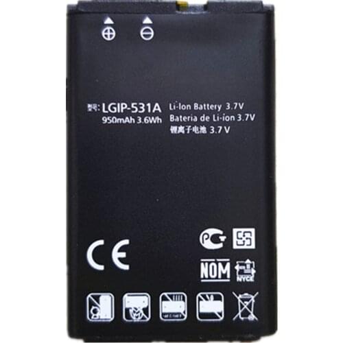 High Quality 950mAh LGIP-531A Battery For LG Optimus Net 320G VN170 GB100 GB110 GB101 GB106 GB125 GM205 GS101 KG280 5.0 Phone