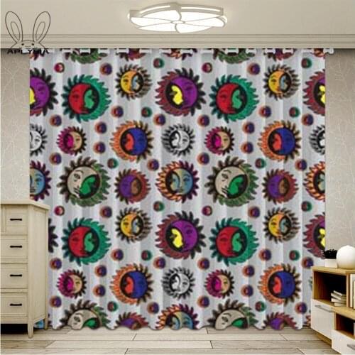 Bohemian Printed Curtains Living Room Bedroom Ultra-thin Micro Shading Cutain Rustic Style With Fringed Kitchen Window Curtain