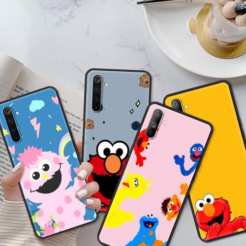 Sesame Street Phone Case For Realme 5 6 7 8 Pro x50 c25 c21 c20 c15 c11 Q2 Q2i XT Black Bumper caso Fundas