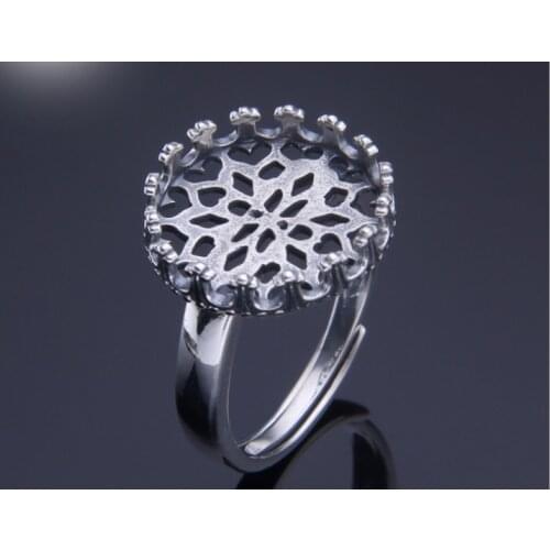 15*15mm 925 STERLING SILVER women Semi Mount Bases Blanks base blank Pad VINTAGE ring rings Setting WEDDING gift diy A1279