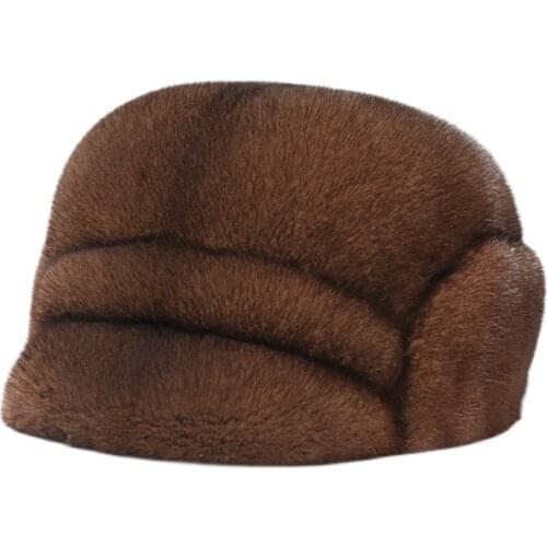 Winter hat for Man genuine mink fur cap male thick warm winter fur hat Husband gift caps good quality earmuffs