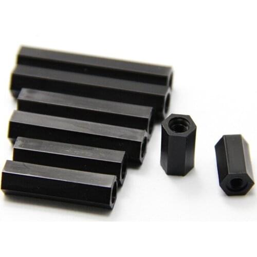 1000PCS/lot M4*5/6/8/10/12/15/18/20 Black/White Nylon Hex Standoff 4MM Female to Female Nylon Plastic Spacer Screw Long Hex Nut
