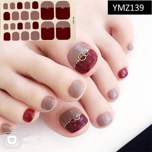 22tips Nail Art Stickers Colorful Adhesive Sticker DIY Manicure Shining Sequins Nail Polish Strips Wraps Accessories for Women