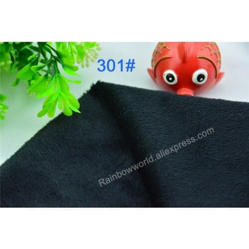 301# Black Color Super Soft Short Hair 0.5-1.5mm Fleece Fabric Velvet Microfiber Velboa for DIY Patchwork Toy Sofa Pillow