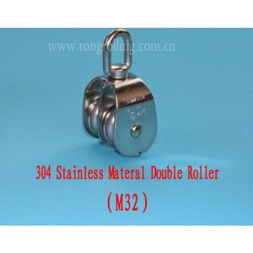 304 Stainless Materal Sliding Double Pulley Capacity 250kg M32
