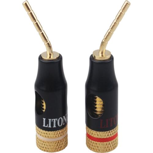 4Pcs Audiophile Pure Copper Gold-plated Pin Plug To Banana Plug / Y Plug Adapter