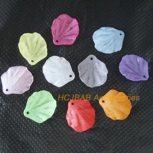 70 New Flower Leaves Acrylic Charms Plastic Mixed Pendants 17x19mm