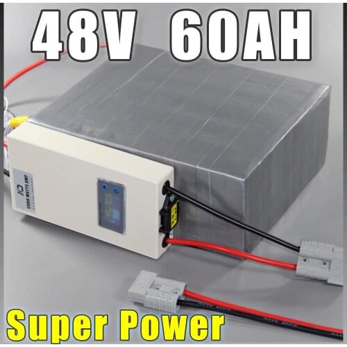48V 60Ah LiFePO4 Battery Pack ,3000W Electric Bicycle Battery + BMS Charger 48v lithium scooter electric bike battery pack