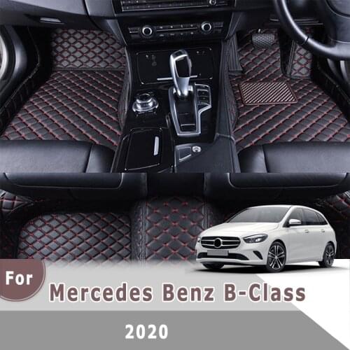 RHD Car Floor Mats For Mercedes Benz B-Class 2020 Custom Artificial Leather Carpet Car Accessories Interior Decoration Foot Pad