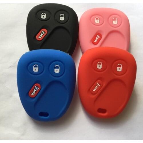 Car Key Remote Shell For Saturn GMC Chevrolet Cadillac Hummer H2 Key Chain Ring Protective Cover Silicone Holder 3 Button