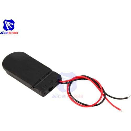 5PCS/Lot Case Box Shell Battery Holder CR2032 Button Coin Cell 6V Lead ON/OFF Switch New