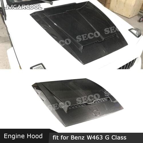 For W463 G63 Dry Carbon Fiber / FRP Car Bonnet Engine Hood Vent Cover for Mercedes Benz W463 G500 G550 G55 G63 Car Styling