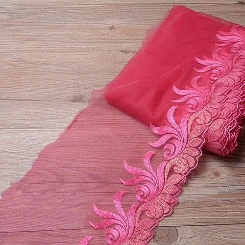 20cm Wide Lace Ribbon DIY Embroidered Tulle Lace Trim Fabric Ribbons For Sewing Curtain Dress Decoration DIY Sewing Supplies
