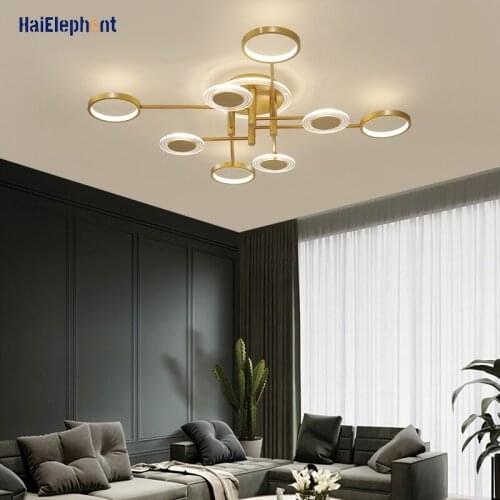Modern Iron Painted LED Chandelier Lights For Living Dining Room Bedroom Home Deco Lamps Indoor Lighting Dimmable With Remote