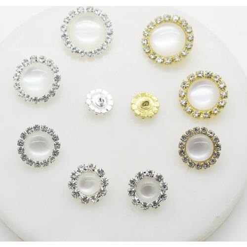 Metal Rhinestones Button for Clothing 10pcs/Lot Mix Color Round Hand Sewing Shirt Buttons Bra Diy Handwork Accessories Wedding