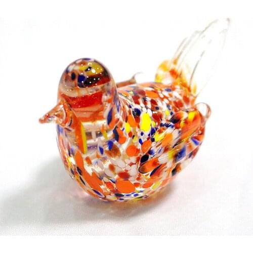 Mini Glass Bird Figurines European Style Cute Hand Blown Art Crafts Animal Ornament Home Tabletop Garden Decor Charm Accessories