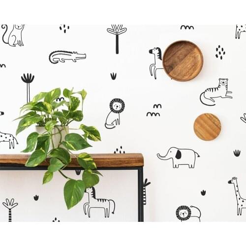 Cartoon lion horse Tribe Wall Stickers For Baby Bedroom Vinyl Decals Sticker For Kids Room Living Room Home Decor Wall Art Decal