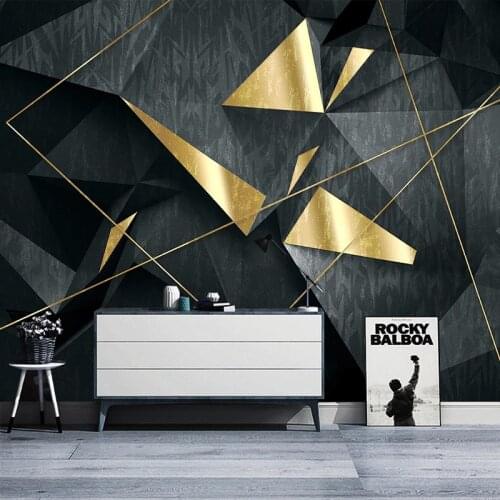 Custom Mural Wallpaper Modern Geometry Golden Line Wall Painting Living Room Bedroom Home Decor Creative Abstract Art Wallpapers