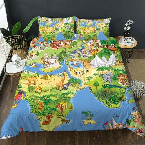 BailiPromise animal world cover spring jogo de cama bedroom 3D Print green Pillowcase Soft Duvet Cover Queen King 2/3pcs