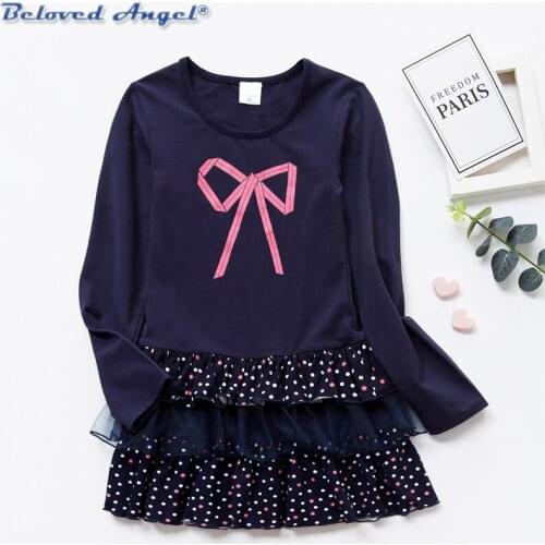 New Girls Dresses Long Sleeve Baby Girls Winter Dresses Kids Cotton Clothing Casual Tutu Princess Dress for 3-8 Years Children