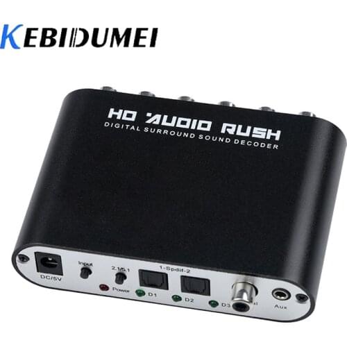 New 5.1 CH audio decoder SPDIF Coaxial to RCA DTS AC3 Optical digital Amplifier Analog Converte amplifier HD Audio Rush
