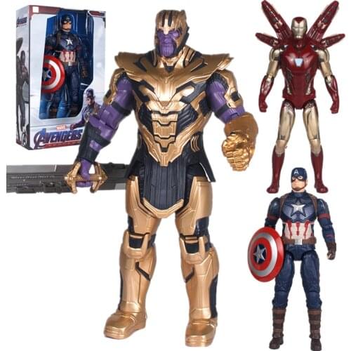 Original 14 Inches Marvel Super Heroes Avengers Joints Thanos iron Man Movable joints Captain America Action Figure Toys Doll fo