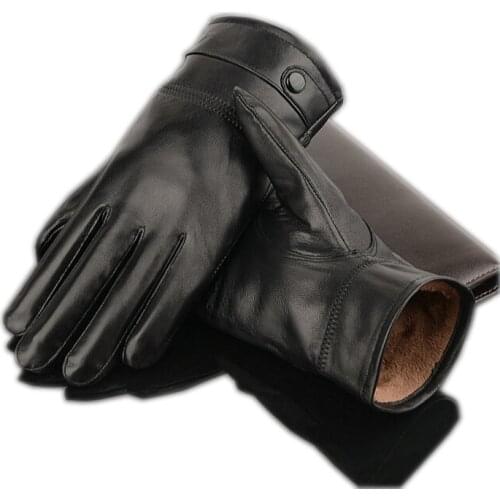 2021 Real Leather gloves,Genuine Leather,Black,brown color,leather gloves men ,leather winter gloves warm,brand mittens