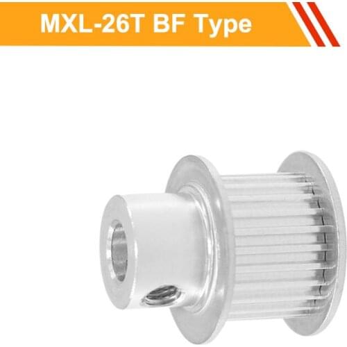 MXL 26T Timing Pulley 7mm/11mm Belt Width MXL Type Sychronous Pulley Wheel 5/6/6.35/8mm Bore CNC Transmission Belt Pulley