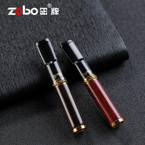 ZOBO sandalwood Genuine cigarette holder filter Triple filtration circulation type washable thin and thick cigarette holder