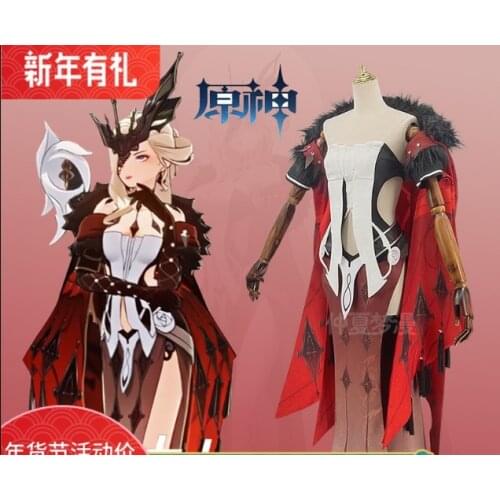 The Hot Game Genshin Impact cos Fools executive officer NPC lady cosplay domineering royal sister game suit costume