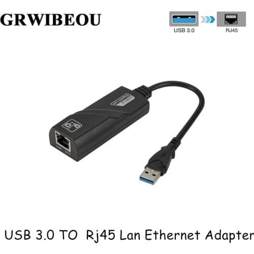Grwibeou Wired USB 3.0 To Gigabit Ethernet RJ45 LAN (10/100/1000) Mbps Network Adapter Ethernet Network Card For PC Wholesales