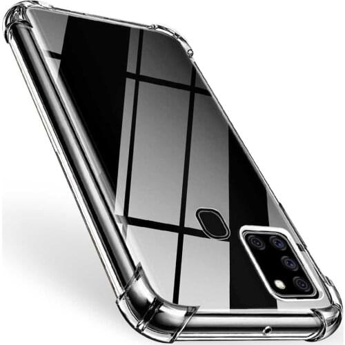 Clear TPU Case Compatible with Samsung Galaxy A21S Antishock Reinforced Edges Corners Shock Protective Bumper Cover