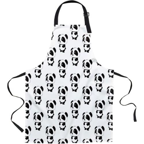 Panda Cute Black And White Aprons for Women Men Kid Cooking Baking Apron Kitchen Utility Equipment Accessories