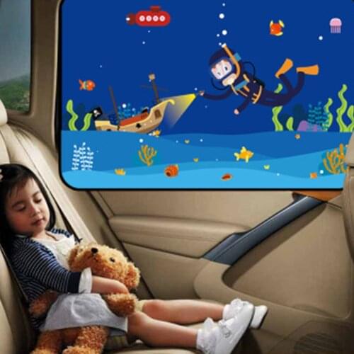 Cartoon Car Window Sunshade Cute Cartoon Side Window Sun Protector Adjustable Curtains For Cars Bady Kids Safe Uv Protection