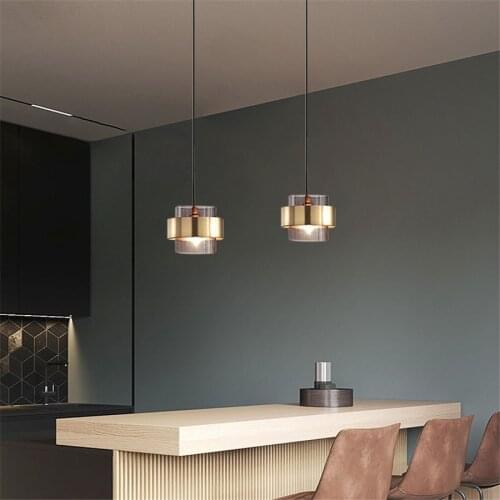 Nordic Glass Pendant Lights Modern Simple Ring Hanging Lamp Living Table Bedroom Lamp Indoor Decorative Light Fixtures