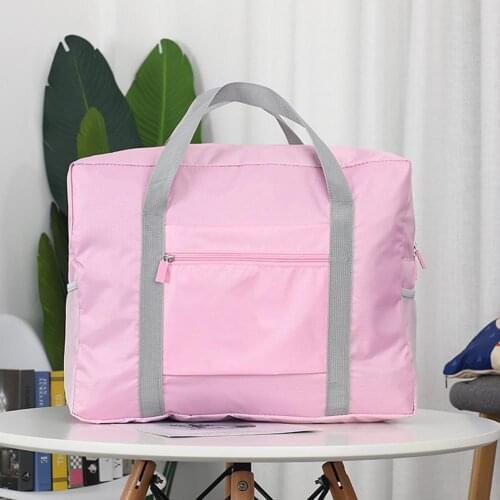 Convenient Travel Bag Moisture-proof Polyester Double-layer Waterproof Dual Zippers Folding Storage Pouch Space-saving Suitcase