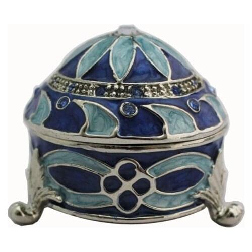 YAFFIL Jewelry Box Flower Enamel Zinc Alloy Jewelry Box Trinket Crystal Craft Carrying Case Vintage Rhinestone Christmas Gift