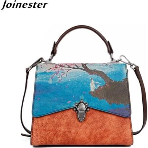 Women Vintage Genuine Leather Handbag сумка женская Top Handle Satchel Purses for Ladies Functional Shoulder Bags bolsa feminina