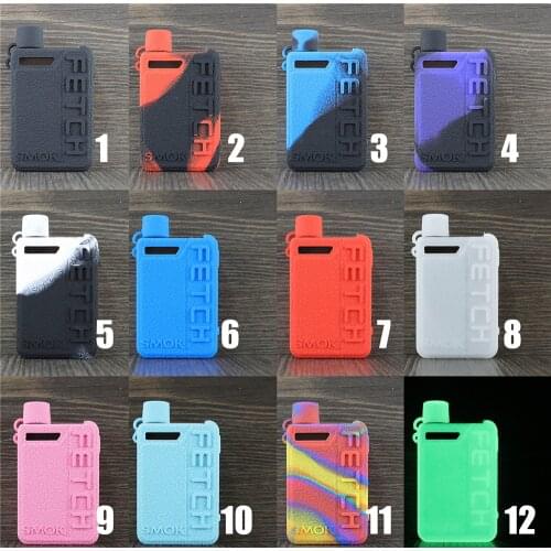 10pcs silicone case Protective Rubber Sleeve sticker Skin Shield leather Wrap Texture Cover for smok fetch mini 40w