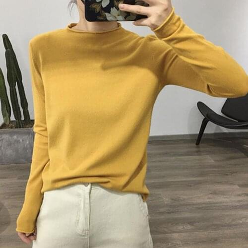 2021 Elegant Women Casual Autumn Winter Long Sleeve O Neck Blouse Pullover Basic Knitwear Loose Soft Female Tops