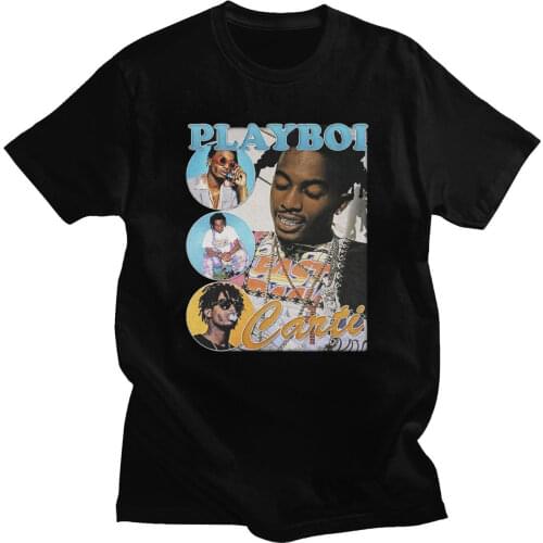 2021 Hot Sale Playboi Carti 90s Graphics Print Unisex Short Sleeves O-neck Tshirts Vintage Streetwears Mens Women New Style Tees