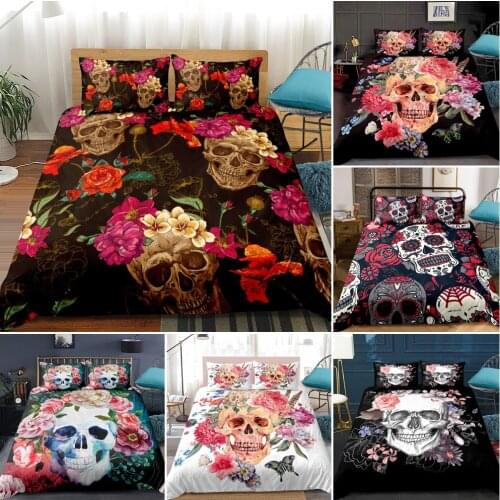 3D Happy Halloween Skull Style Hot Sale Printed Comforter Set Bedding Home Textile Bed Set