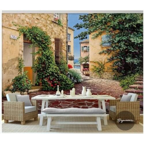 Custom photo 3d wallpaper Non-woven mural wall sticker Green vine crawling houses painting 3d wall room murals wallpaper