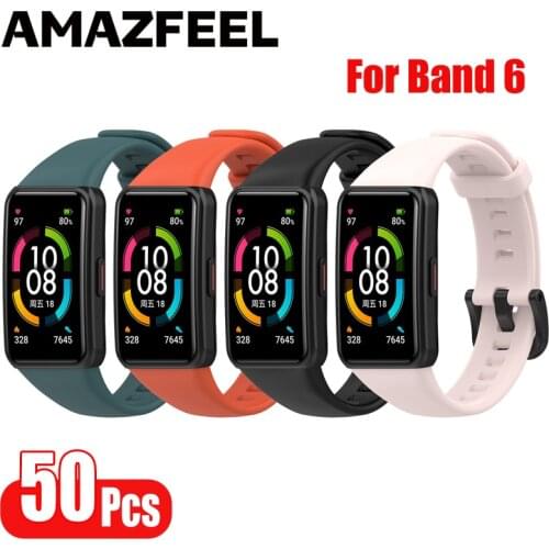 50 Pcs/Pack Wrist Strap For Huawei Honor Band 6 Bracelet Silicone Watch Strap Band for HUAWEI BAND 6 Honor Band 6 Accessories