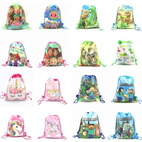 8/16/24/32pcs Boys Creativity Game Birthday Gift Non-Woven Fabric Drawstring Bag Travel Clothes Shoes Storage School Backpack