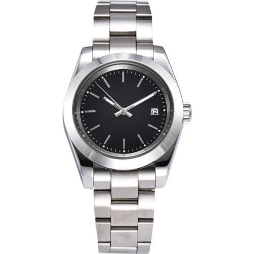 Watch AIK mens 39mm solid back sapphire glass luminous hand black dial automatic movement 316L stainless steel bracelet Z225-8